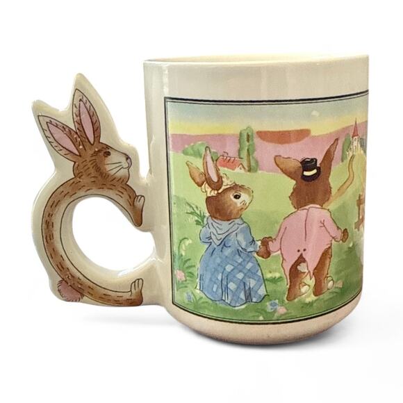 Vintage Peter Rabbit Cottontail Coffee Tea Mug Cup Bunny handle - Picture 1 of 5